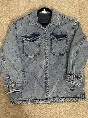 BiBi Oversized Quilted Denim Jacket